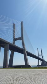 Low angle view of bridge against clear sky