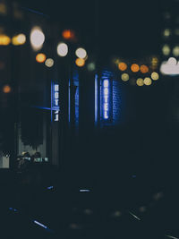 Close-up of illuminated city at night