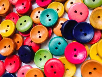 Assortment of coloured buttons