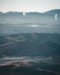 High angle view of landscape against sky