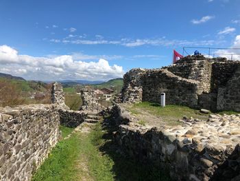 View of fort against cloudy sky