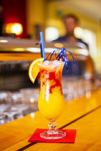 Close-up of drink on table