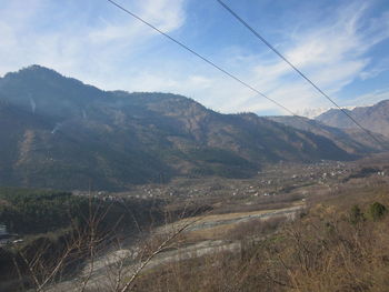 Scenic view of mountains against sky