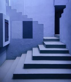 Low angle view of staircase against building