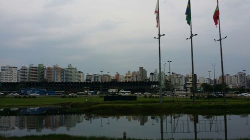 Reflection of buildings in water