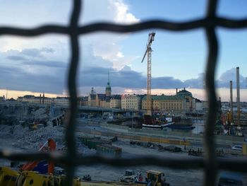 View of harbor against sky