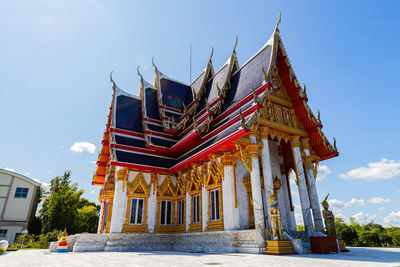 Low angle view of traditional building against sky