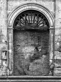 Closed door of old building