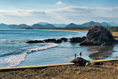 Quiet amazing scenic beach at west sekotong, lombok island indonesia