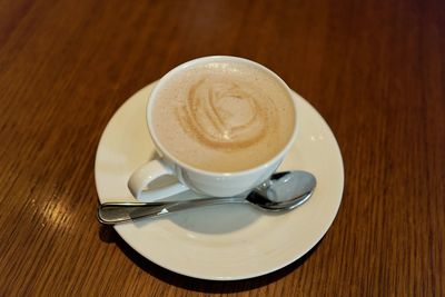 Coffee cup on table