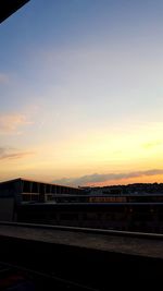 Railroad track at sunset