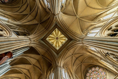 Low angle view of ornate ceiling in building