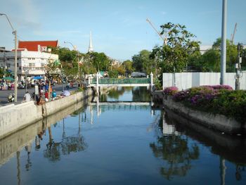 Reflection of buildings in water