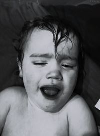 Close-up portrait of shirtless baby
