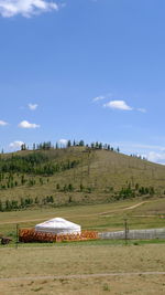 Scenic view of field against sky