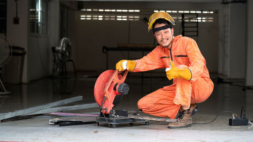 Portrait of man working