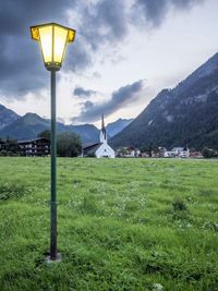 View of landscape against cloudy sky