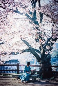 People sitting on bench in park