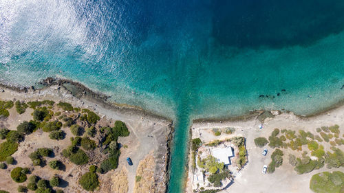 High angle view of swimming pool