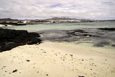 Scenic view of beach against sky