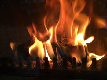 Close-up of burning candles