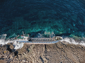High angle view of sea against sky
