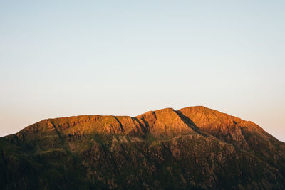 Scenic view of mountains against clear sky