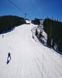 Man skiing on snowcapped mountain