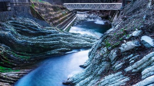 High angle view of waterfall