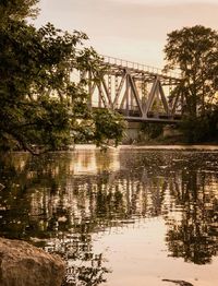 Bridge over river against sky