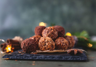 Close-up of food on cutting board