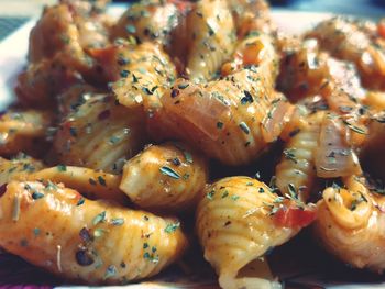 Close-up of seafood on barbecue grill