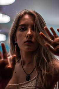 Close-up portrait of young woman