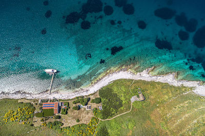 High angle view of beach