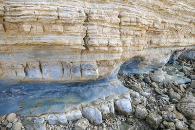 Water flowing through rocks