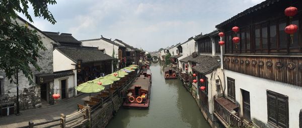 Narrow canal along buildings