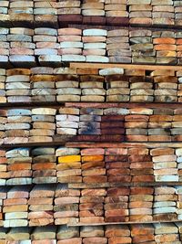 Full frame shot of wood in forest