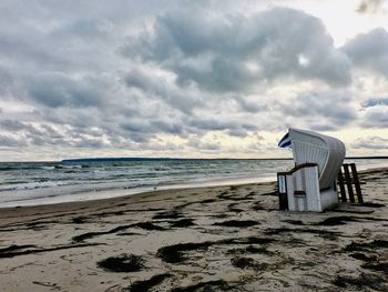 Scenic view of beach against sky