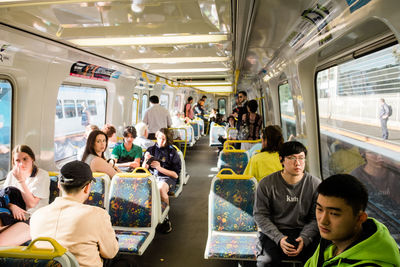 Group of people in train