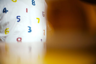 Close-up of yellow clock