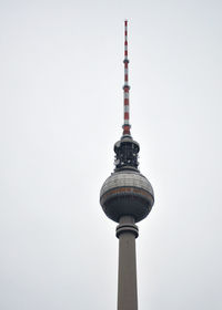 Low angle view of tower against clear sky