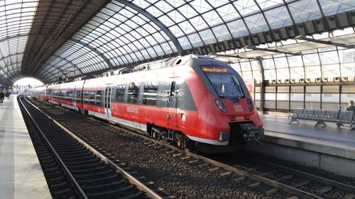 Train at railroad station