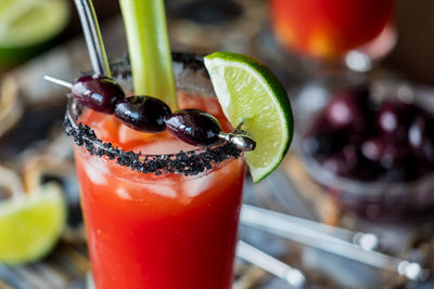 Close-up of drink on table