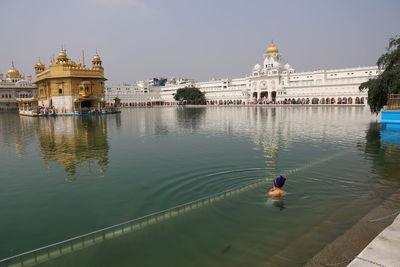 Reflection of church in water