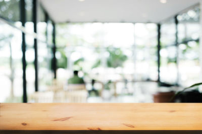 Close-up of empty seats on table