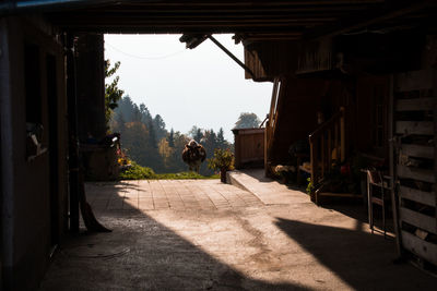 View of empty walkway