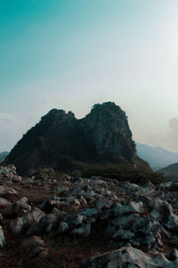 Scenic view of rocky mountains against sky