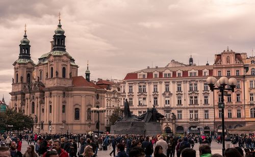 Group of people in front of cathedral