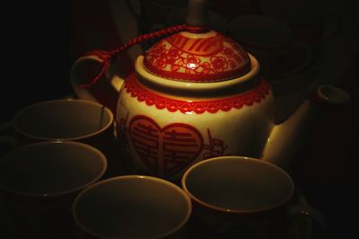 Close-up of food on table