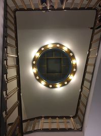 Low angle view of illuminated staircase in building